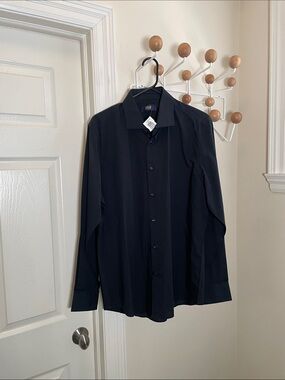Cavalli Class NWT Classic Button Down Long Sleeve Shirt Black L